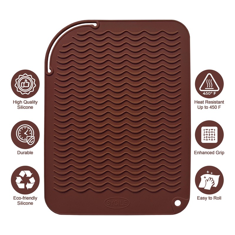 SYGILE 12" X 9" Large Heat Resistant Silicone Mat for
