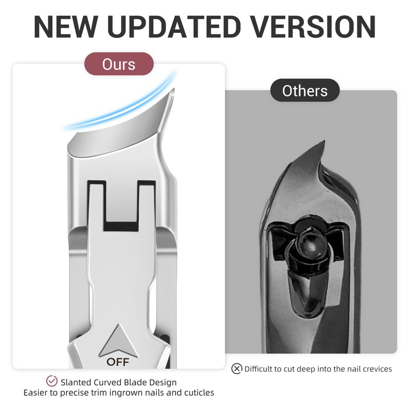 Slanted Toe Nail Clippers for Thick Nails, Large Toenail Clippers