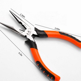 6-Inch Long Nose Pliers with Wire Cutter – Insulated Non-Slip Grip for Precision Work | High-Carbon Steel Needle Nose Pliers for DIY, Crafts & Electrical Repairs