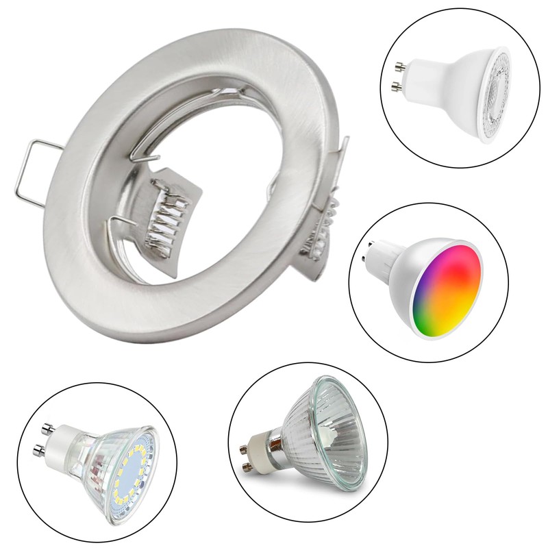 KingYH 8 Pack Recessed Light Frames Set GU10 MR16 Round