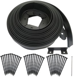 No Dig Landscape Edging,Flower Bed Edging Lawn Edging Garden Edging Border No Dig, Landscaping Border Rubber Edging Wild Flower Garden Border Yard Edging Borders （60Feet-Black）