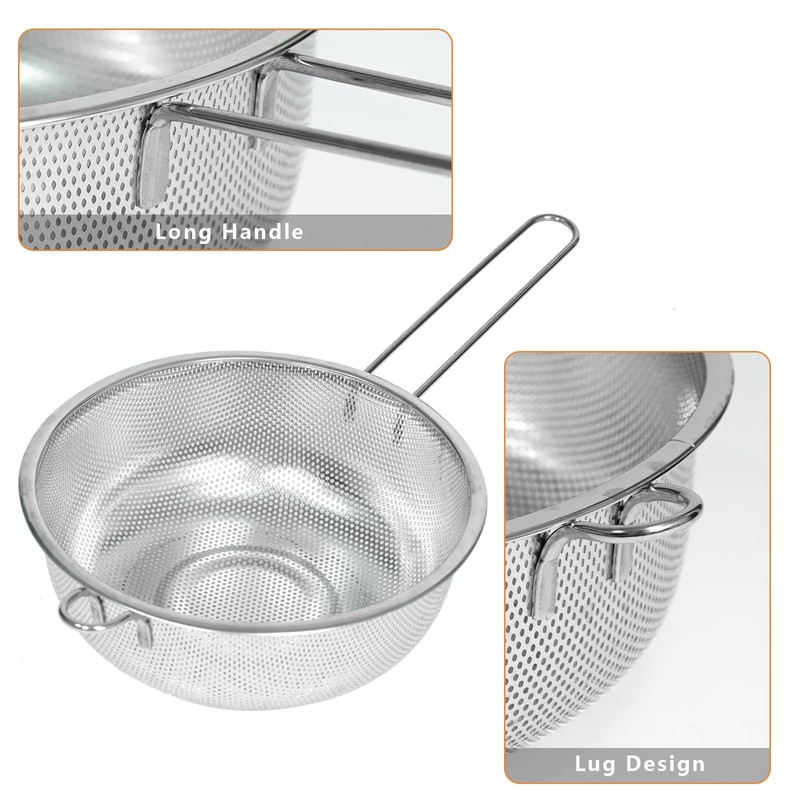ICEICE Metal Fine Mesh Strainer and Colander for Kitchen with