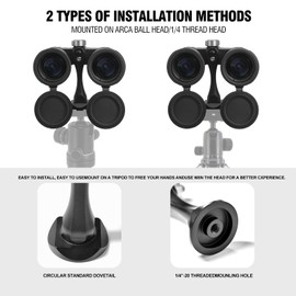 Binocular Tripod Adapter Quick Release with 1/4-20 Inch Threading,T6061 Aluminum Alloy Body,Compatible with Arca Ball Head and 1/4 Thread Head