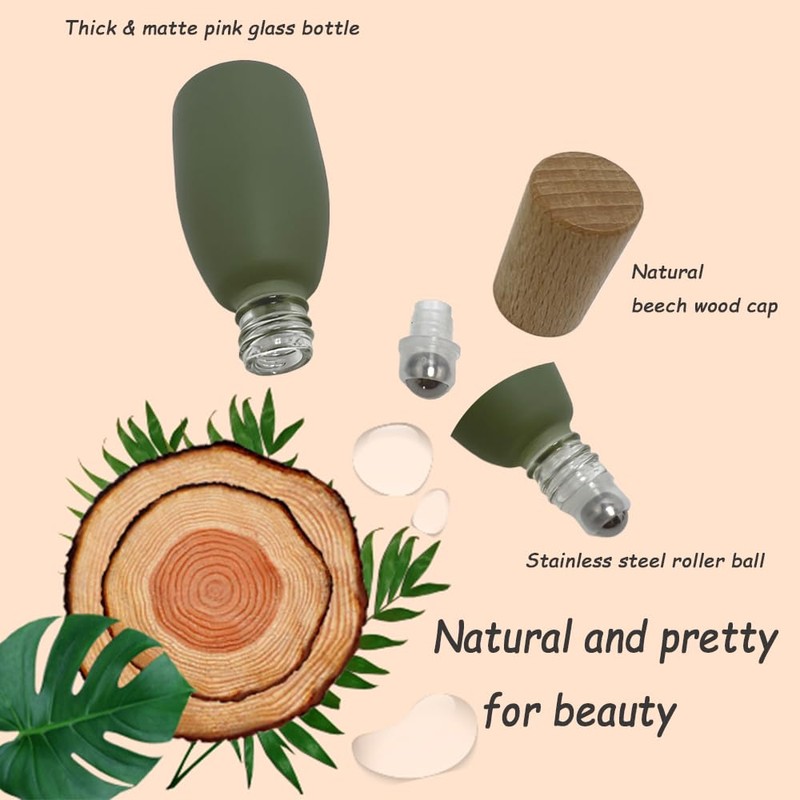 BEECO GIF2U 6Pcs 12ml/0.4 oz Glass Roll On Bottle with