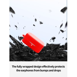 Compatible with CMF by Nothing Buds 2A True Wireless Noise Cancelling Earphones,Premium Silicone Shockproof Protection Skin Touch Charging Port Accessible, Front LED Visible with Lanyard,Red.