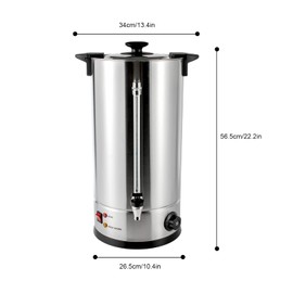Hot Water Dispenser, 25L/6.6 gal Commercial Stainless Steel Electric Hot Water Boiler With Double-layer Barrel Wall, Portable Thermostable Tea Urn Coffee Boiler With Practical Faucet For Hot Drinks