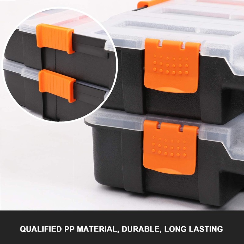 Makitoyo Tool Box Organizers, Interlocking Black Small Parts Organizer for