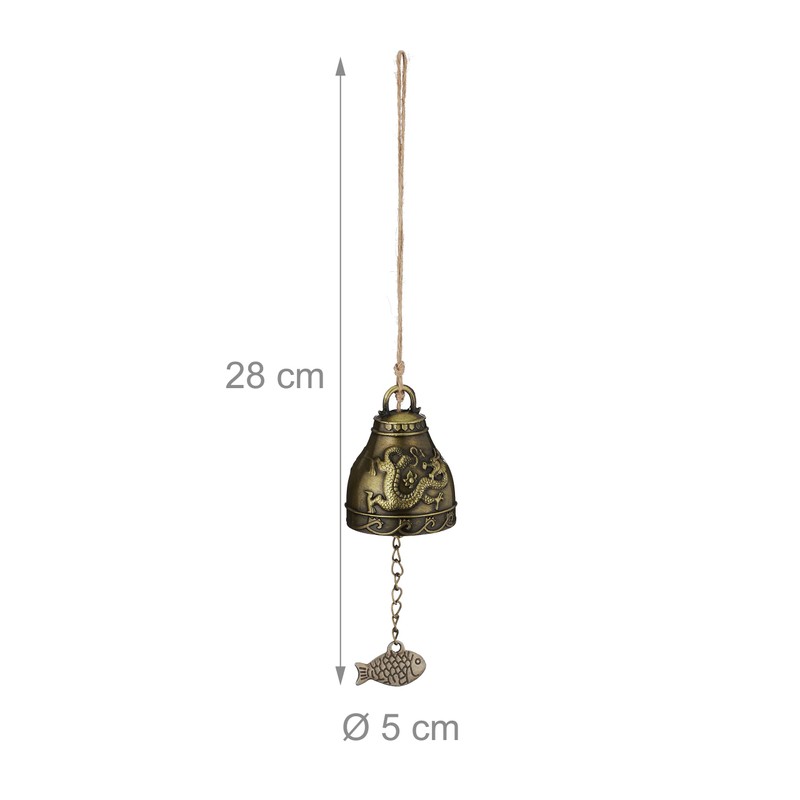 Relaxdays Wind Chime Bells, Set of 4, Feng Shui Glockenspiel,