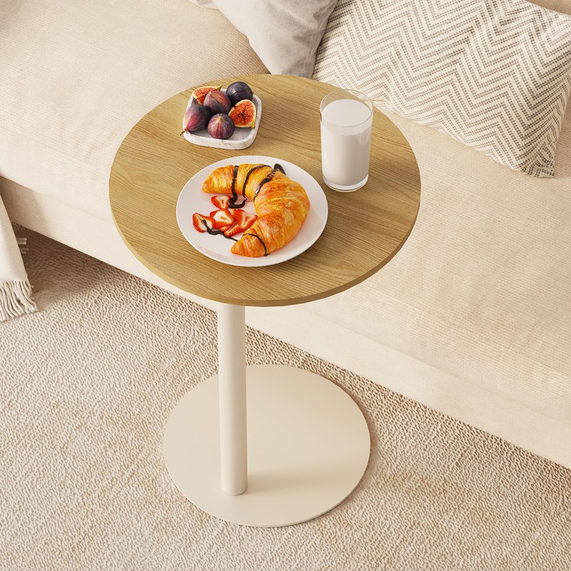 Katrawu C Shaped Round End Table, Small Side Table for