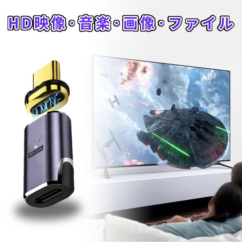 YFFSFDC USB-C Magnetic Type C Converter Adapter, USB 4.0 Auto