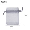 MECCANIXITY 100pcs Organza Bags 2x3 Inch Drawstring Favor Pouches Sheer