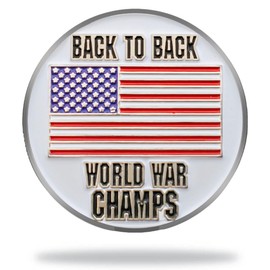 HODL 21 Back to Back World War Champs - Golf Ball Marker - Value Pack of 3 American Flag Golf Ball Markers - Magnetic Novelty America Golf Ball Markers - USA Golf Ball Markers - Lot of 3