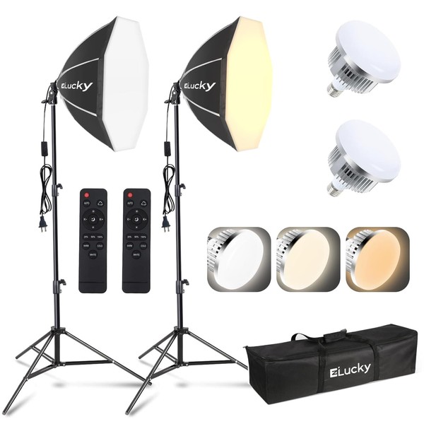 2-Pack 20" Softbox Lighting Kit | 3000-6500K 85W Dimmable LED