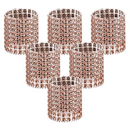 Accmor 50 anillos servilleteros, servilleteros de champaña para decoración de mesa, bodas, cenas, fiestas, decoración DIY