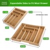 KITCHENTREND Bamboo Silverware Organizer, Expandable Silverware Drawer Organizer, Adjustable Kitchen