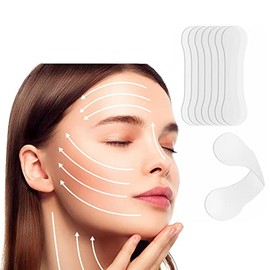 Cinta de elevación facial, 100 unidades de cinta adhesiva de elevación invisible, impermeable de alta elasticidad, herramienta de maquillaje para papadas, guiños, doble barbilla, bandas faciales en forma de V