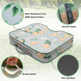 Stadium Seat Cushions for Bleachers 2 Pack with 2.8" Extra Thick High-Density Memory Foam, Portable Comfortable Outdoor Chair Pads for Sporting Events, Travel, Camping (Flower)