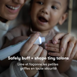 Frida Baby Electric Nail Trimmer | Safe + Easy Electric Nail File Baby Nail Clipper + Nail Trimmer Kit for Newborn, Toddler, or Children's Fingernails/Toenails, 4 Buffer Pads, LED Light, Storage Case