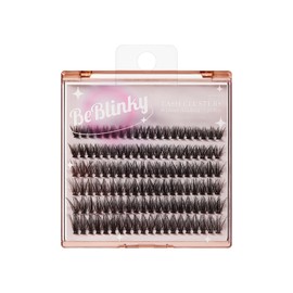 BeBlinky False Eyelashes, Lash Extension Kit 08, 9mm-16mm, Narrow Band, Easy to Apply and Remove, No Damage to Natural Eyelashes, 120 Lash Clusters - Voluminous