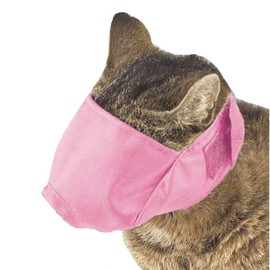 THAIN Pet Mouth, Cat Mask, Nail Clippers, Blindfold, Cat Muzzle, Ear Cleaning, Prevents Biting, Picking Up Prevention, Cat Mask, Convenient Goods, Nylon (M, Pink)