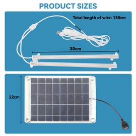Pilipane Solar Grow Lights for Outdoor Plants, Adjust Gooseneck Grow Light for Indoor Plants, Solar Plant Grow Light for Indoor Garden Balcony Greenhouse Herbs Vegetables Flowers Potted (20W)