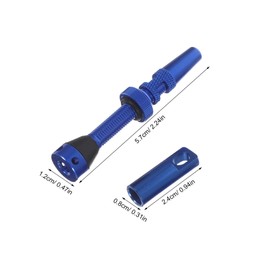 Totority 4pcs Blue Tubeless Tire Valve Stem Set with Core Remover Tool Stable Air Pressure Bicycle Tubeless Stem for Mountain and Road Bikes Leak Resistant with Antipuncture Liquid