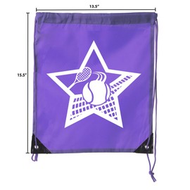 Mato & Hash Tennis Backpacks| Tennis Drawstring bags for Camp, Parties, and Fundraisers! - Purple CA2500Tennis S5