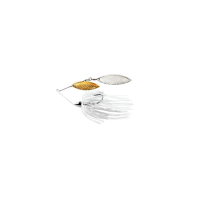 War Eagle Nickel Frame Hammered Double Willow Spinnerbait White Silver