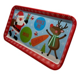 eBoutik - Childrens Christmas Plate for Santa - Santa Claus & Rudolph Reindeer Treat Plate - Christmas Eve Mince Pie, Milk and Carrot