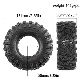 REDSPIDER • Rubber 2.2'' Crawler Tires 2.2'' All Terrain Tires for 2.2'' Beadlock Wheels 1/10 1/8 Scale Rock Crawler Car Axial SCX10 90047 D90 TF2 Tamiya CC01 TRX4 TRX6 Redcat Racing TC8 Marksman