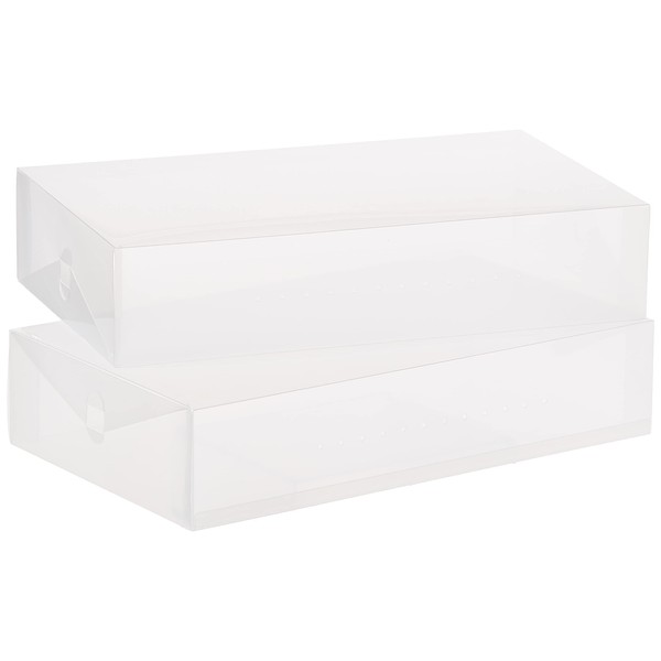Whitmor 6362-2693-2 Clear Vue Collection Boot Box, Set of 2