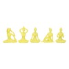 5 Pcs Yoga Statue Simple Style Yellow Attractive Decorative Durable