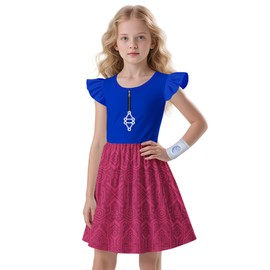 Girls Kids Zombies Dress Costume Daywalker Dresses with Wristband Outfits Set