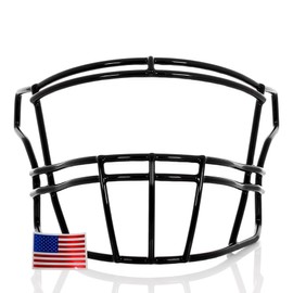 Green Gridiron - SF-2BD for Riddell SpeedFlex + Chrome US Flag Helmet Decal (Black)