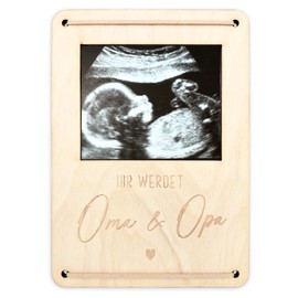 DEL MÀ Unique & Personal Ihr werdet Oma und Opa personalisierter Ultraschallbilder Bilderrahmen zur Schwangerschaft verkünden Ultraschall Ultraschallbild Geschenk Schwangerschaftsverkündung 12x17 cm