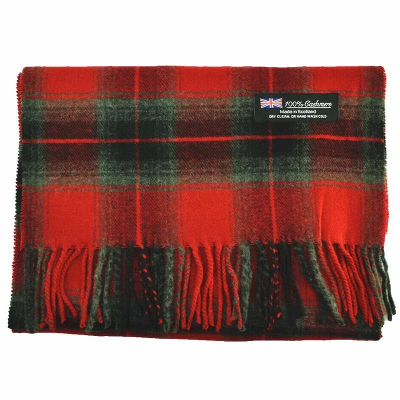 Winter Checked Plaid Wool 100% Cashmere Scotland Made Stripe Solid