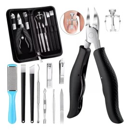 Ycrigns Kit De 13 Piezas Para Pedicure Y Manicure Profesional Cortaúñas Encarnadas Con Pinzas, Limas Y Alicates Set De Uñas Para Eliminar Cutículas Y Callos Ideal Para Uso En Casa O Salón De Belleza