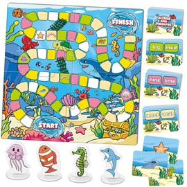 Word Ocean Phonics Board Game,Educational Learning Word Board Games ，Reading and Spelling Word Games ,Classroom Travel Indoor Outdoor Family Games