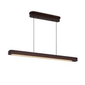 39" Wood Linear LED Pendant Light Wood Dining Room Light Fixture Walnut Modern Pool Table Kitchen Island LightsShade  color: Walnet, Design Style: Modern, Lamp Power(W): 24, Number of Lights: no bulbs