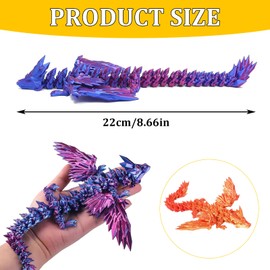 YCZCHE14 3D Gedrucktes Drachenei,22CM Drachen Spielzeug, Bunte Dracheneier mit Flügeln, Realistisches Drachen Spielzeug für Kinder Geburtstage und Ostergeschenke