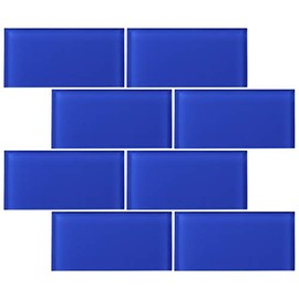 Tile Generation TCSAG-12 3x6 Electric Blue Glass Subway Tile -Kitchen and Bath Backsplash Wall Tile (1sqt)