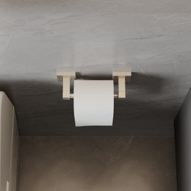 Ruacq Toilet Paper Holder Brushed Nickel Double Post Pivoting Square Tissue Holders Roll Holder Hangers Toilet Paper Stand Stainless Steel and Zinc Alloy Modern Wall Mounted