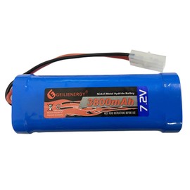 GEILIENERGY 7.2V NiMH High Capacity Battery Pack for RC Cars, RC Aircrafts and Walking Robot (2 Pack 7.2V 3800mAh Batteries)