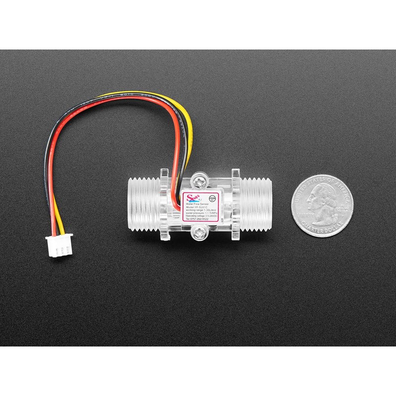 Clear Turbine Water Flow Sensor with 3-pin JST