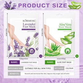 8 Pairs of Foot Mask, Aloe Vera Lavender Foot Mask, Foot Exfoliating Foot Mask, Callus Socks, Moisturising Foot Mask, Effectively Removes Dead Skin Cells, Foot Care Foot Mask