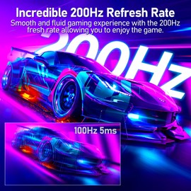 ZZA Gaming Monitor 27 inch PC Gaming Computer Monitor-165/200Hz 1ms -FHD 1080P丨FreeSync丨HDMI 2.0丨Display Port 1.4丨VA丨 Angle Adjustable丨VESA Compatible,Black