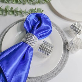 LogHog Delicate Alloy Napkin Rings Set of 12 8 6 4, Ideal Table Setting Napkin Decor for Wedding,Parties,Holiday. (Woven Silver)