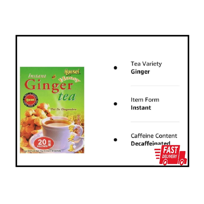 Honsei Instant Ginger Honey Tea, 18 g/0.63 oz., 20 Sachets