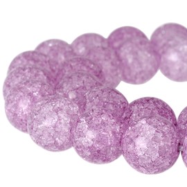 RUBYCA Round Crackle Druk Czech Crystal Pressed Glass Beads for Jewelry Making 10mm Strand (Purple)