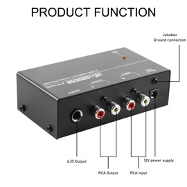 Phono Preamplifier, Phono Preamplifier, Turntable, Phono Preamp for Turntables with MM Sample Systems, RCA Input & Output, Preamplifier Phono with Level, Phono Preamp with 12 V Power Supply